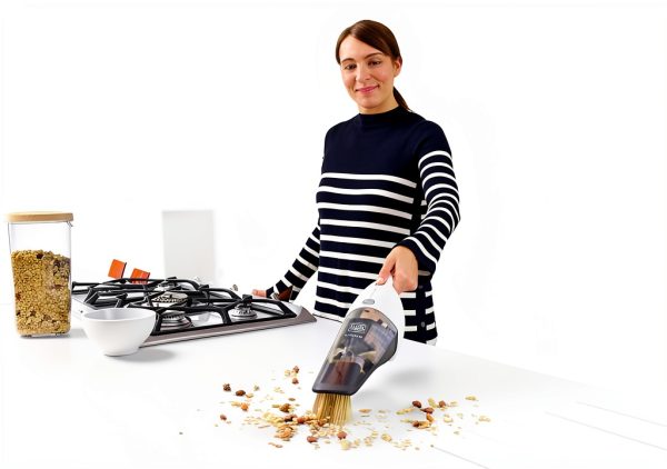 BLACK+DECKER Cordless Handheld Vacuum with Wall Mount Base, White 2Ah-6