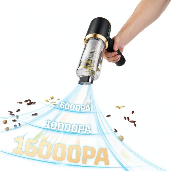 Car Handheld Vacuum JIXINMIYUE HX-606 Charcoal 16000Pa Cordless-1