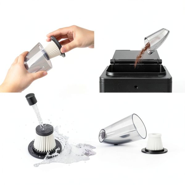 Handheld Vacuum Cordless Car Vacuum Cleaner 11000PA High Power Portable 1.4lbs Lightweight Rechargeable with 2 Filter Multi-Nozzles for Home Office Pet Hair Dust Black-3