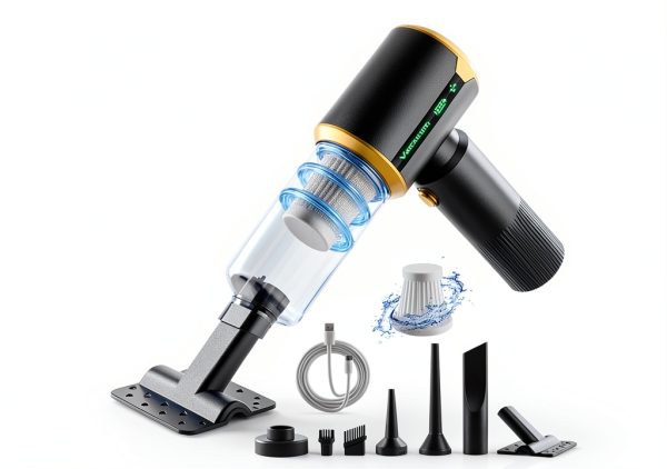 Car Handheld Vacuum JIXINMIYUE HX-606 Charcoal 16000Pa Cordless-0