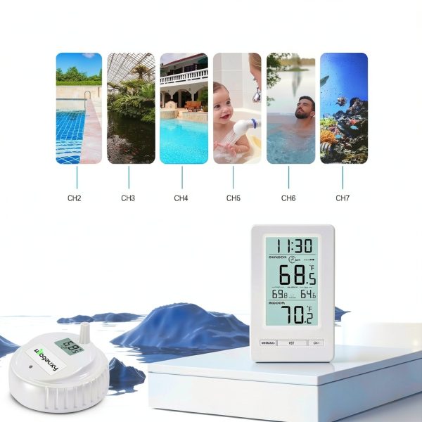 Urageuxy Wireless Digital Pool Thermometer, 328ft Remote Floating Thermometer with Backlit Display for Pool, Hot Tub, Spa and Cold Plunge-3