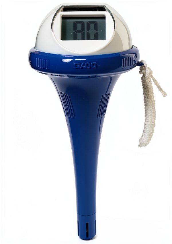 GAME Solar Digital Pool & Spa Floating Dual Screen Thermometer, Solar Powered, Fahrenheit & Celsius, Double-Sided Display, LCD Screen, Dark Blue-0