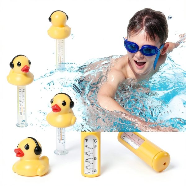 Floating Pool Thermometer,Large Size Easy Read Pool Water TemperatureThermometer,Pro Pond Thermometer,Floating Duck WaterThermometer for Hot tub,Spa-1PC(9.5 inches)-3