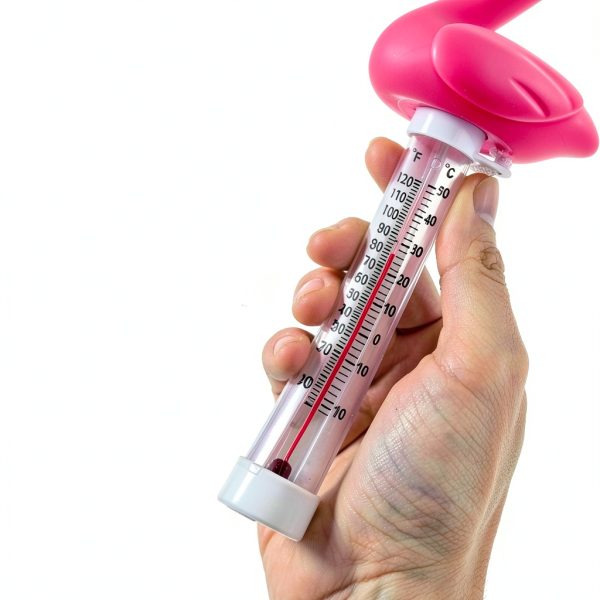 U.S. Pool Supply Floating Flamingo Thermometer - Easy to Read Temperature Display, Measures up to 120° Fahrenheit & 50° Celsius - Swimming Pools, Spas, Kids Pools, Cute Fun Pink Animal, Tether String-3