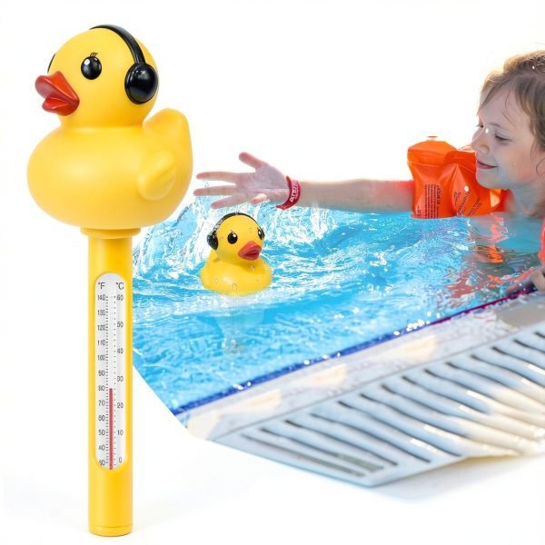 Floating Pool Thermometer,Large Size Easy Read Pool Water TemperatureThermometer,Pro Pond Thermometer,Floating Duck WaterThermometer for Hot tub,Spa-1PC(9.5 inches)-4